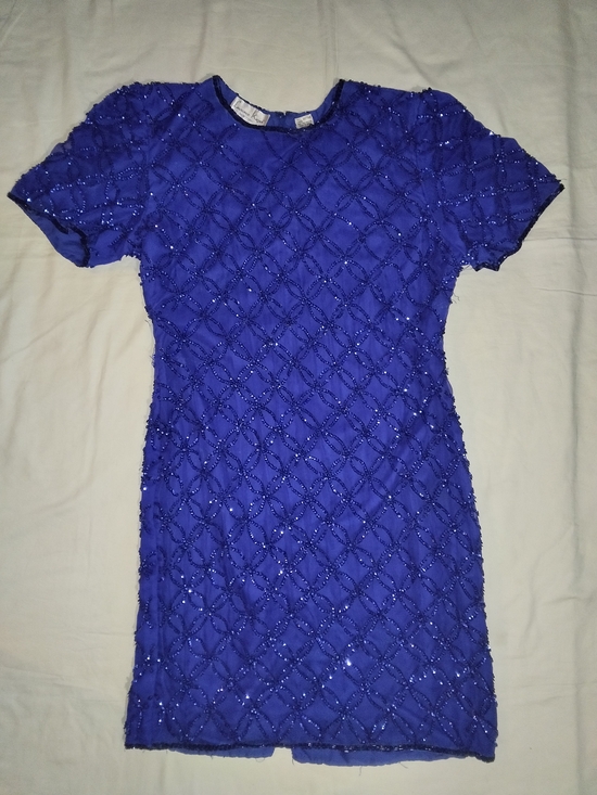 Laurence Kazar Dresses & Skirts - Laurence Kazar Cobalt Blue Beaded Mini Dress